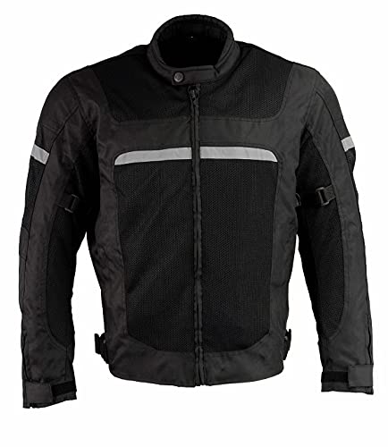Image of Milwaukee Leather Men's CE Armored All-Season Motorcycle Jacket - 5X-Large | All Seasons, Impact Protection ,Textile Racer Design, Vented