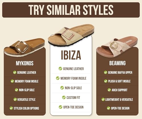 Image of Project Cloud 100% Genuine Leather Sandals Women Dressy Beach Essentials Slides for Women Footwear - Lightweight with Memory Foam Insole Sandals for Women 2026 - Womens Slides