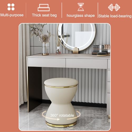 Taburete de tocador de baño resistente al agua con asiento cosmético redondo 5