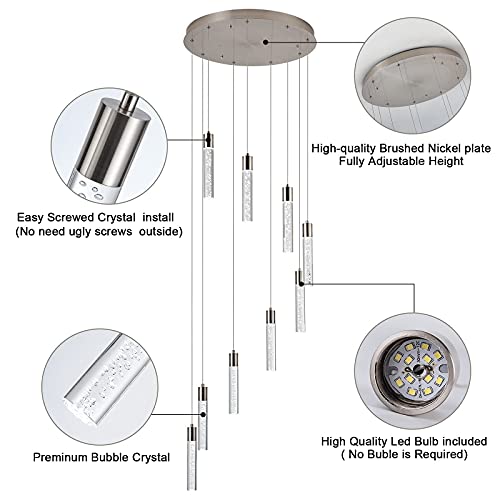 Image of Pendant Lighting for Kitchen, 9-Light High Ceiling Large Chandelier