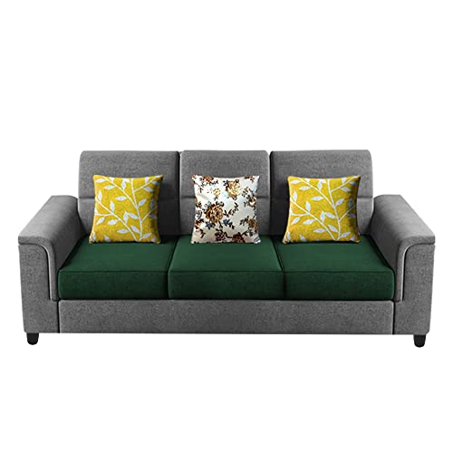 Image of Casaliving Nancy 3 Seater Sofa Set for Living Room | Colour - Green Grey