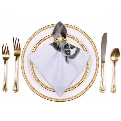 Servilletas de Tela Cuadradas de Poliéster Floral 4 PCS miniatura 3