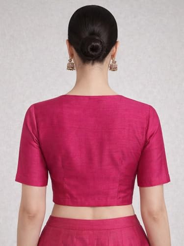 Image of Thevasa Women's Dupion Raw Silk Divine Depth Blouse
