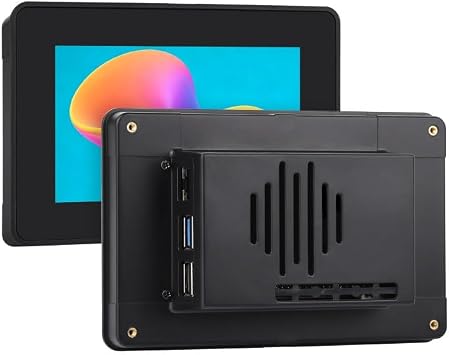TUOPUONE Protective Case for Raspb Pi 5inch Touch Display 2 and Raspb Pi 5, Compatible with Multiple 5inch Screens, Supports Installing RPi Hats