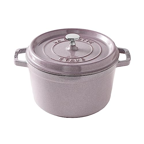 Image of Staub Cast Iron Dutch Oven 5-qt Tall Cocotte, Made in France, Serves 5-6, Lilac