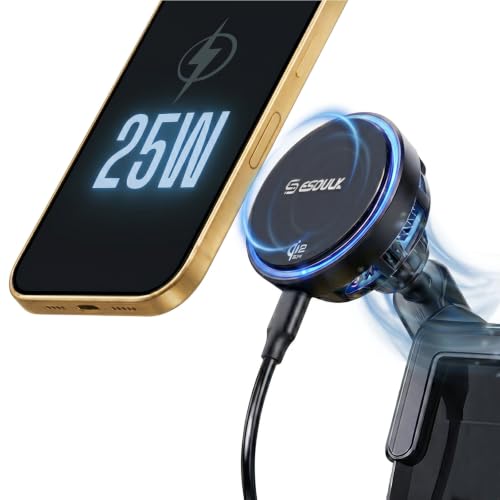 Qi2 25W Magnetic Wireless Charger Mount Cooling Fan for Tesla Screen Corner