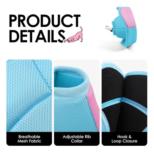 Image of AOFITEE Large Dog Cone - Adjustable Dog Cone to Stop Licking, Foldable Extra Large Cones Dogs for Wound Healing, Pet Elizabethan Cones Collar After Surgery, XL Fabric Pet Neck Collar, BluePink X-Large