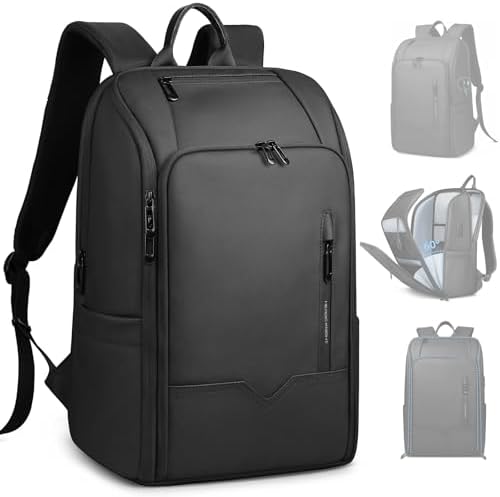Men’s Travel Laptop Backpack with USB Charging Port, Water Resist...