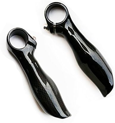 RXL SL Manillar de bicicleta de montaña de carbono, 1 par negro 3K brillante MTB bicicleta de carretera extremos de barra de 0.874in