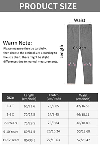 Resinta 1 Pack Girls Winter Thick Warm Fleece Lined Leggings Cotton Thick Velvet Tights Pants Embroidery Leggings Pant Dark Grey #TOP1