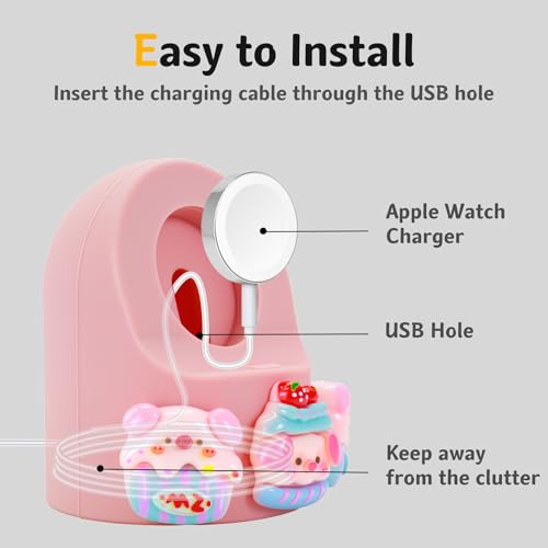 Support Apple Watch mignon forme cochon idée cadeau pour Series 9 Ultra - 2