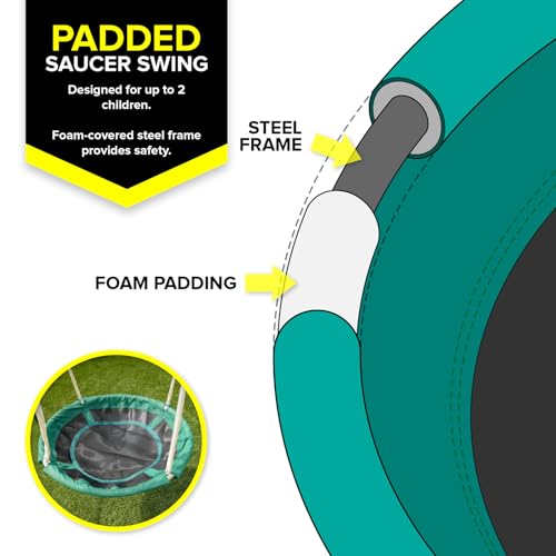 image for Sportspower Super Saucer Metal Swing Set: 2 Swings, Saucer Swing and 1