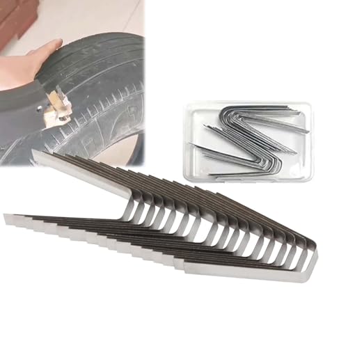 Reifenprofilschneider (20 Stück), V-/U-förmiger Reifentrimmer, gleichmäßiger Schnitt + Schnitttiefenkontrolle, verbessert die Reifenhaftung/verlängert die Reifenlebensdauer,W3