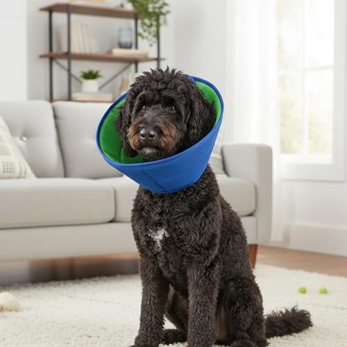 Halskrause Hund, 38-44 cm Schutzkragen Hund, Leckschutz Hunds, Einstellbarer Hundekragen, Leicht Schutzmaßnahmen Schutzkragen Mit Hundekamm Für Postoperative Pflege Und Täglichen Schutz