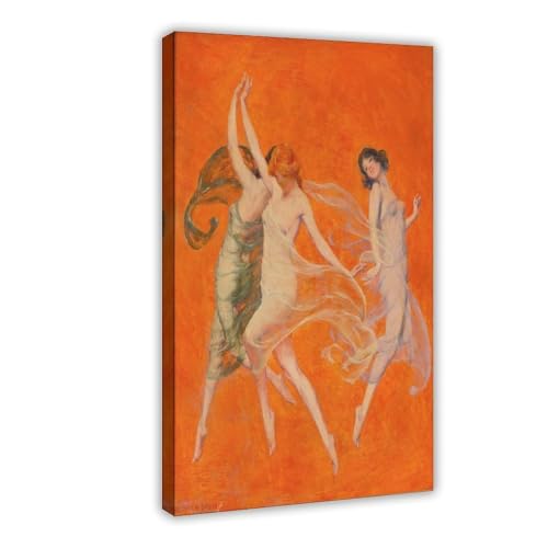 Déco murale sans effort avec la toile Dance of Three Muses Warren B. Davis et cadre suspendu
