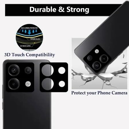 Image of ZARALA Glass Camera Lens Protector For Motorola Edge 60 Fusion 5G[9H Hardness] [6D Lens Protector ] [Easy Installation] Black