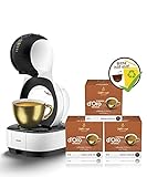 Krups KP1301 Nescafé Dolce Gusto Lumio Kapsel Kaffeemaschine, weiß, 1,0 l + Dallmayr Crema d'Oro intensa (48 Kaffeekapseln, Intensität 9 von 12, 100% Arabica-Bohnen) 3er Pack (3 x 16 Kapseln)
