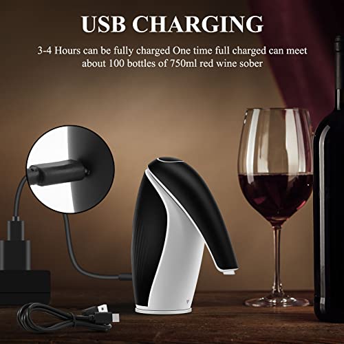 Wine Aerator,Electric Wine Decanter And Dispenser Pump Gifts Set,One-Touch Wine Aerator Pourer Spout And Red White Wine Accessories,Rechargable Wine Filter And Christmas Gifts For Dad And Wine Lovers #TOP2