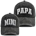 Father Son Matching Outfits, 2PCS Papa and Mini Baseball Cap, Funny Adjustable Embroidered Daddy Daughter Hats, Fathers Day Birthday Gifts for Dad Kid