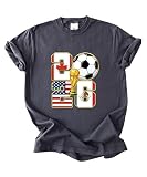 2026 World Cup Soccer Trophy Flag Graphic Tee for Women Host Nation Football Fan Shirt Match Day Gift Tournament Style Aesthetic(-Graphite-Adult Large) - (Comfort Color.)