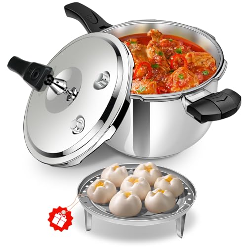 6.34qt Stainless Steel Pressure Cooker Induction Compatible