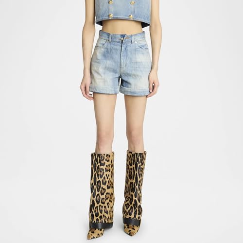 Yishaweiqi Black Fold Over Boots For Women Buckle Wide Calf Stiletto High Heel Knee High Boots Pointed Toe Shark Boots3