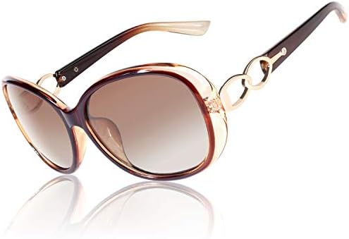 CGID Sunglasses Womens Ladies Polarised Retro Designer Sun Glasses Brown Big Frame Oversized Shades UV Protection