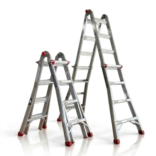 Escalera Telescópica Plegable de Aluminio | Multifuncional en Tijera y