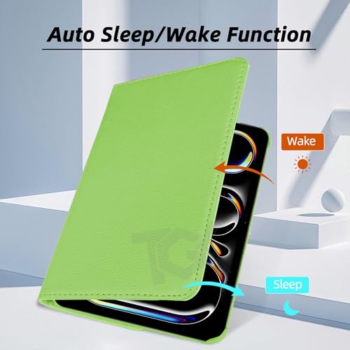Image of TGK Rotating Case for iPad Pro 11 Inch M5 2025 /M4 2024 Model A3357 /A3358 /A3359 /A2836 /A2837 /A3006, Cover for 6th /5th Gen iPad Pro 11 inch (Green)
