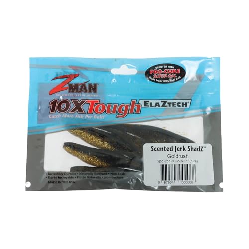 Z-MAN SJS5-255PK5 Scented Jerk Shadz, Gold Rush ('SJS5-255PK5)