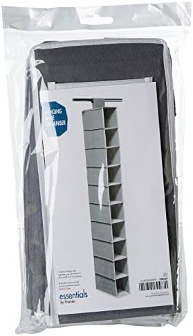 Premier Housewares 10 Section Hanging Shoe Organiser - Grey