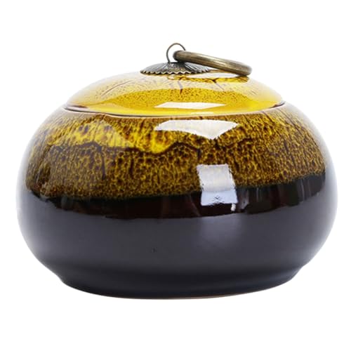 Mobestech Keramisk Teburk med Tättslutande Lock Hållbar för Teblad Multifunktionell för Köksförvaring Platsbesparande Enkel för Färsk Torr Livsmedelsförvaring