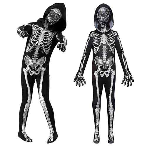 KOMEIYL Squelette Costume Enfants, Squelette Combinaison Enfant, Halloween Skelett Kostüm