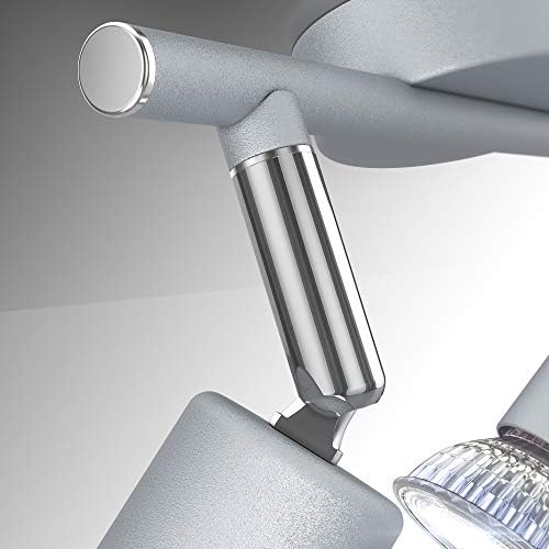 B.K.Licht LED Ceiling Spotlight Bar with 2X 5W GU10 Bulbs Included, Neutral Day White Light 4000K, rotatable & Swivel Design, Titan Finish