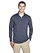 UltraClub Men's Cool & Dry Heathered Performance Quarter-Zip XL NAVY HEATHER