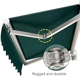 Manual Retractable Patio Awning, Deck Awning with Manual Crank, Outdoor Shade Canopy, Rain Sunlight Protection, Window Awning for Door Entrance(9.8x4.9FT)