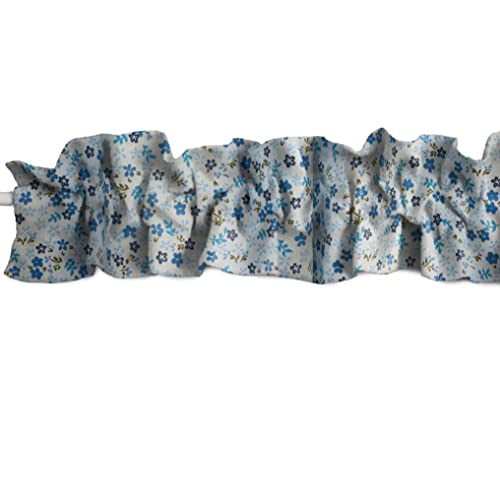 Zen Creative Designs Cotton Small Flowers Allover Print Sleeve Topper Window Valance Top Bottom Ruffle Home Décor Bedroom Nursery Kitchen Window (58