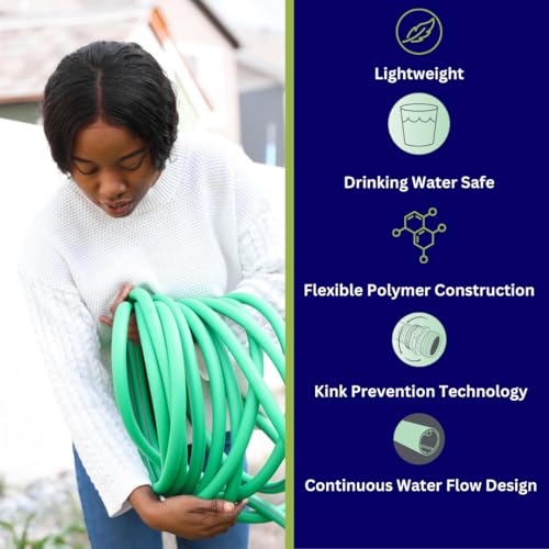 Flexon Featherlite 5/8\" x 50-Foot Ultra Flexible Drinking Water Safe Garden Hose – Heavy Duty, Kink-Resistant, Lightweight, Durable, Ideal for Lawn, Garden, and Outdoor Use - Thumbnail 3