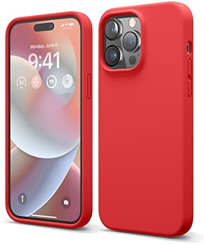 elago Płynne silikonowe etui kompatybilne z iPhone 14 Pro Max (6,7 cala), silikon premium, ochrona całej obudowy - 3-warstwowe, odporne na wstrząsy, odporne na zarysowania, miękka podszewka z mikrofibry (kamień)