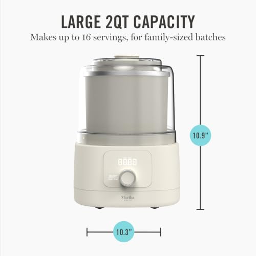 [Prime] $39.99 | Martha Stewart Ice Cream Maker Machine, 2QT Double Insulated Freezer Bowl - image 2