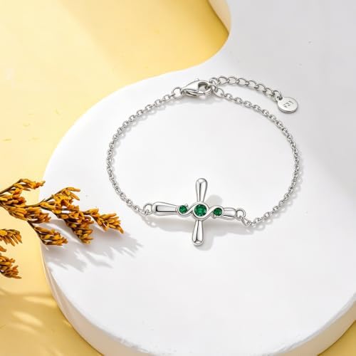 12 Months Birthstone Cross Adjustable Bracelet for Her — 사진 2