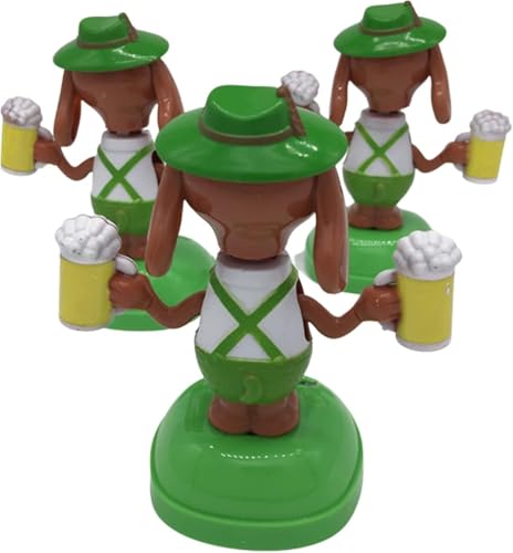 Kryoflare Solar Powered Dancing Beer Dog Ornament, Swinging Animated Bobble Head Figure Ornaments, Dashboard Doll for Car Decor