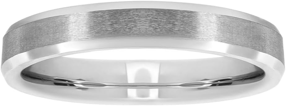 Brilliant Expressions Men’s Tungsten Carbide Wedding Band – 5mm Rose Gold Tone Brushed Center Ring with Polished Beveled Edges, Flat Profile, Comfort Fit, Scratch Resistant & Hypoallergenic