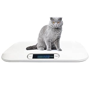 Digital Electronic Display Portable Dog Cat Scale, Weighs Pet Food, Up to 44 Pounds Capacity for Puppy, Small Animal, Kitten, Rabbit, Tortoise