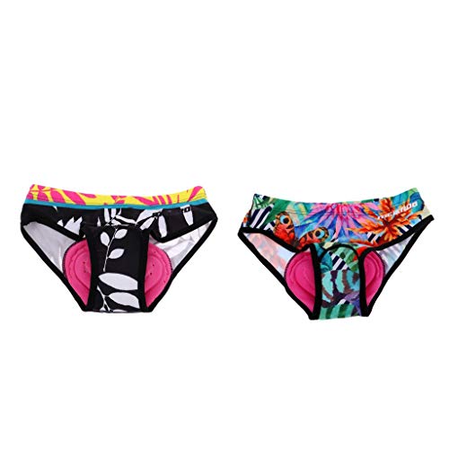 YIJU Andar de Bicicleta Roupa íntima Acolchoada de Bicicleta Ciclismo Briefs Shorts Calças Coloridas