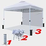 10x10 Pop Up Canopy Tente, Outdoor Canopée pour tente de plage avec parois latérales, Le devoir lourd Easy Pop up Canopie Tente pour tente party, camping, marchés, événements, parties. (Blanc,10x10 FT)