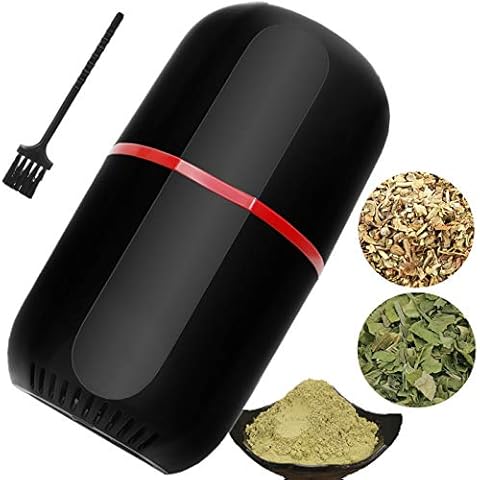 Herb Grinder Electric, Turimon Large Herbal/Coffee Grinders/Mill/Crusher for Spice and Herbs With Cleaning Brush - Black - 4.2 oz Capacity Cover
