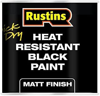 Rustins HRMB250 Quick Dry BlackPaint, Heat Resistant Black Paint 250ml
