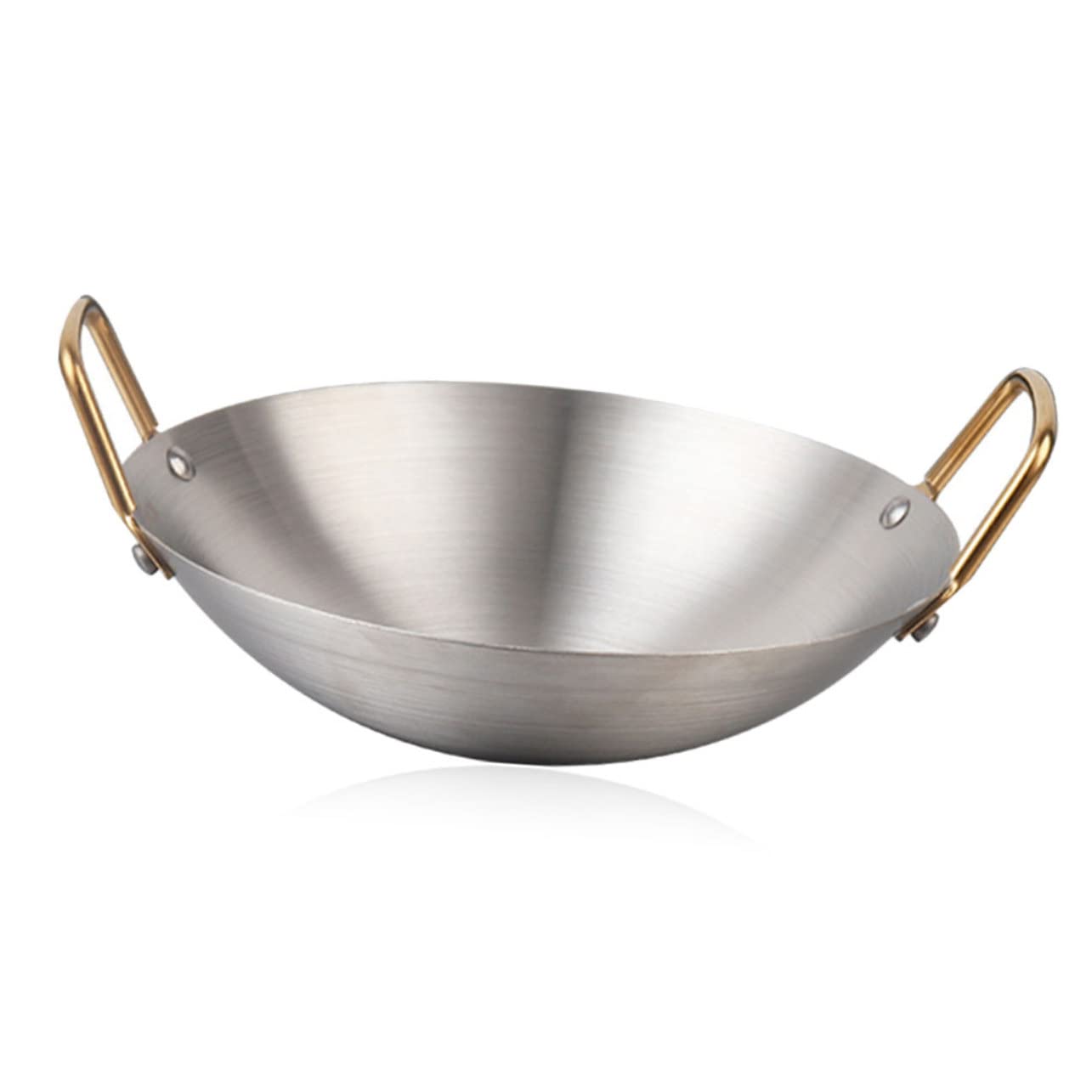 WBDWWTD Restauracja Wok Saute Patelnia ze stali nierdzewnej Metalowa patelnia Wok Patelnia Suchy garnek Domowy suchy garnek Żeliwna patelnia Wok Naczynia kuchenne ze stali nierdzewnej Shabu Gorący