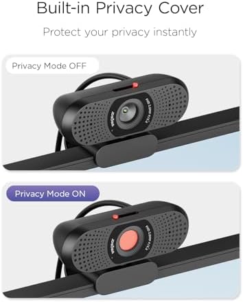 wegear Full HD 1080p Webcam for PC, Laptop & Desktop, Built-in Dual Microphones, Privacy Cover, 85°FOV, Fixed Focus, Plug & Play USB-A Computer Camera for Zoom, Teams, FaceTime, Google Meet, Streaming - 5